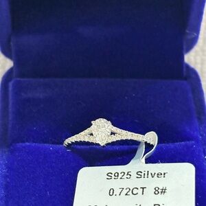 925 sterling Silver Pear moissanite ring